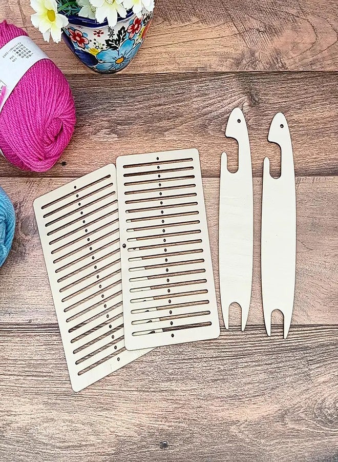 Cliths Wooden Weaving Loom Kit for DIY Craft Includes Rectangle Looms Shuttles Embroidery Yarn Loom Set for Beginners - Image 5